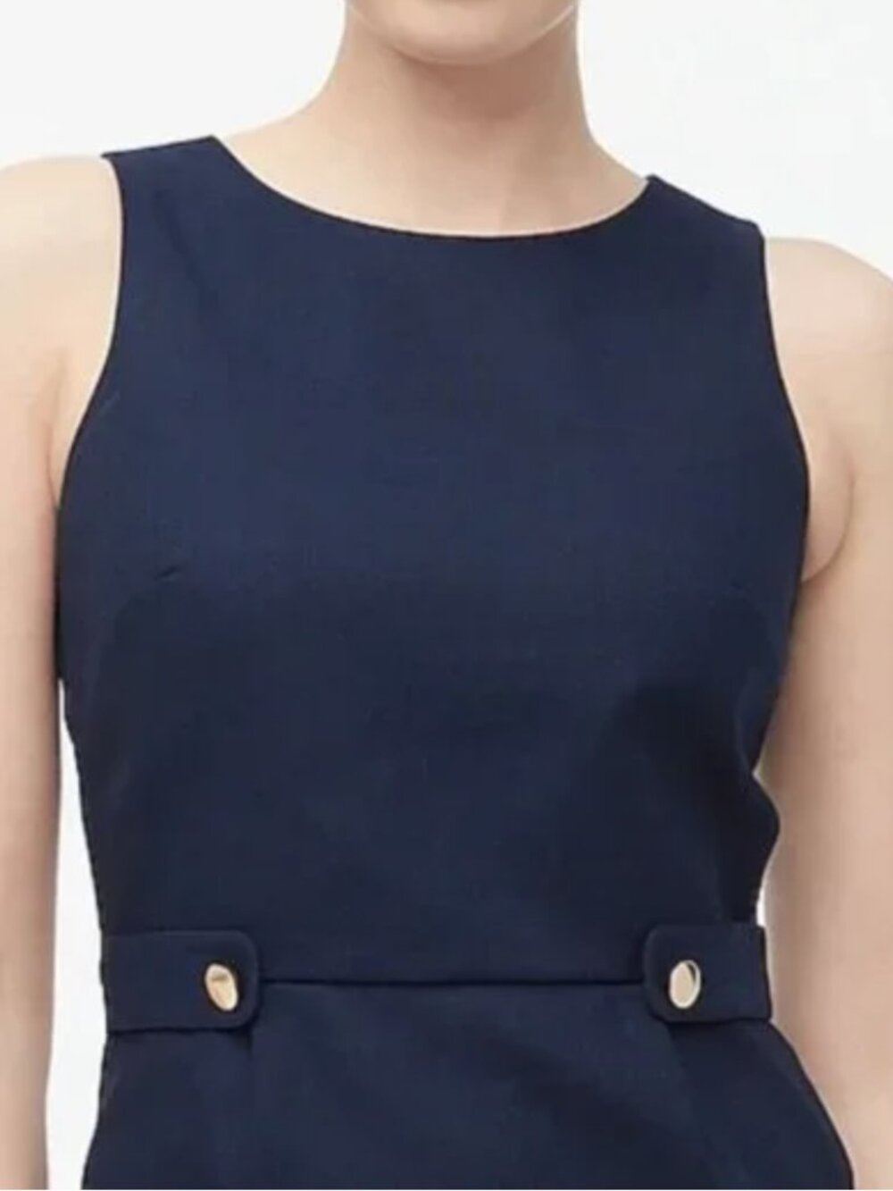 J Crew Navy Sheath Dress with Waist Tabs Sz 2 - Picture 2 of 11